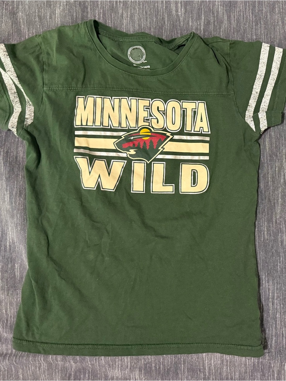 NHL Minnesota Wild Dark Green Graphic Tee with Cream Logo